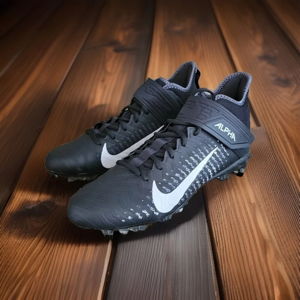 Mens 11 - Nike Alpha Menace Pro 2 Mid Football Cleats Black White